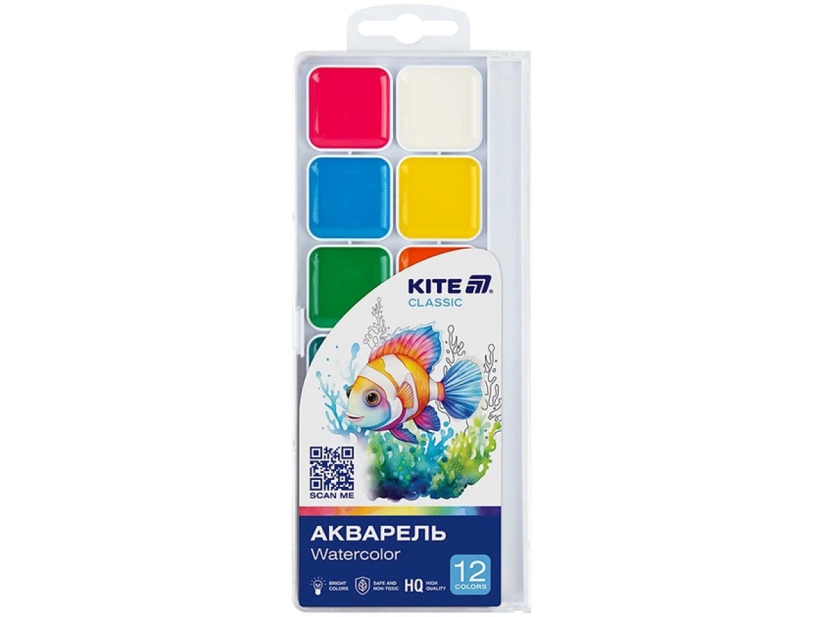 Фарби акварельні Kite Classic 12 ко