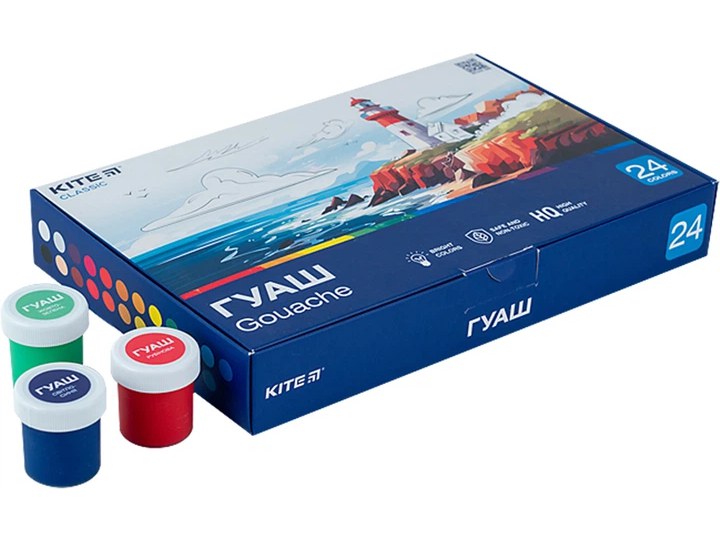 Набір гуашевих фарб Kite Classic 24