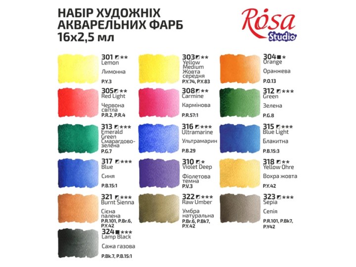 Набір акварельних фарб Rosa Studio