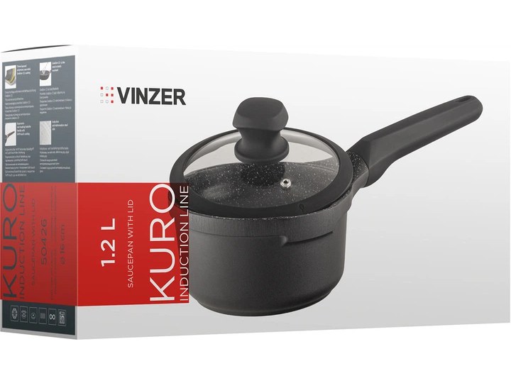 Сотейник з кришкою Vinzer Kuro Indu