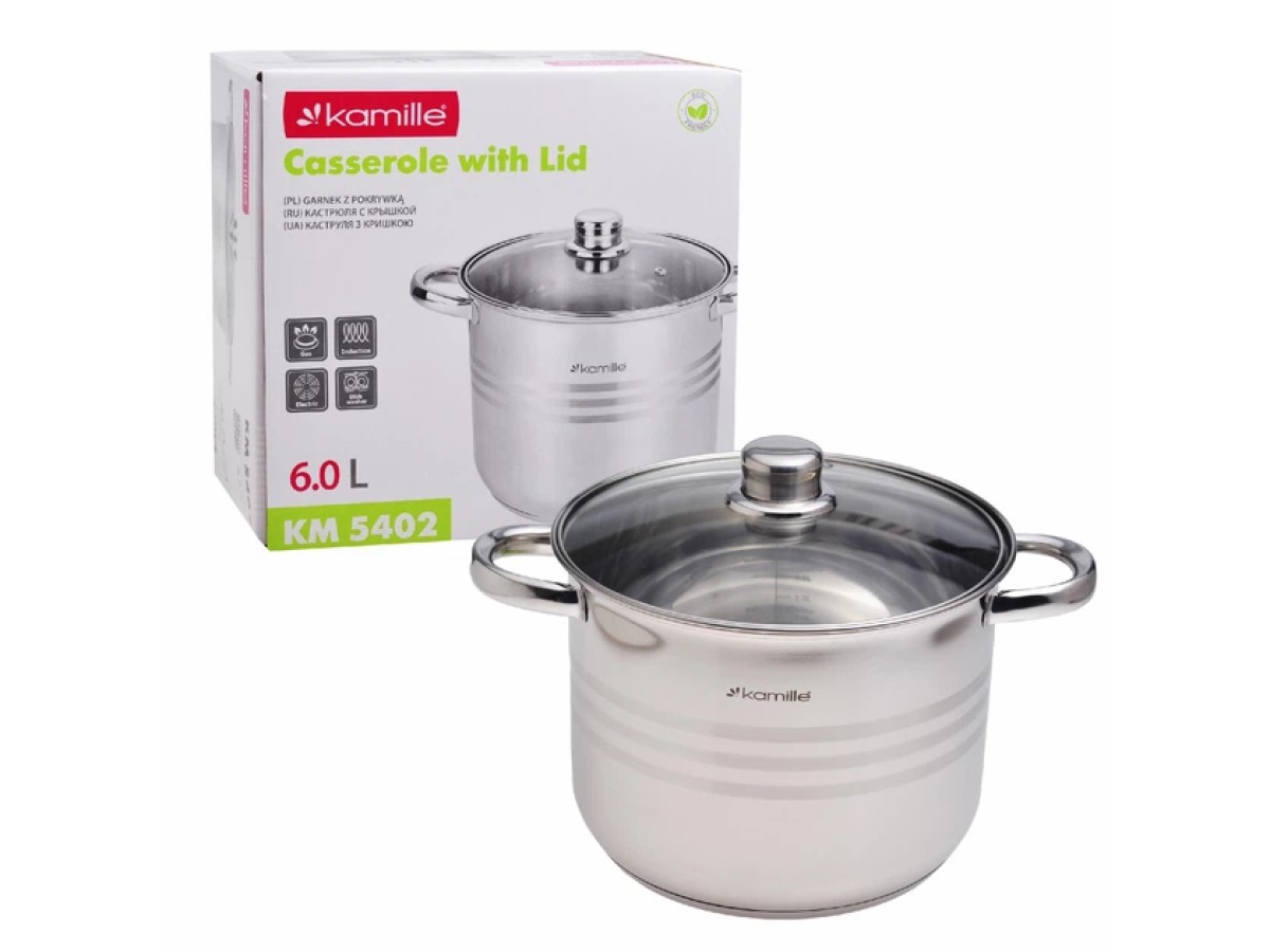 Кастрюля с крышкой Kamille 6л из не